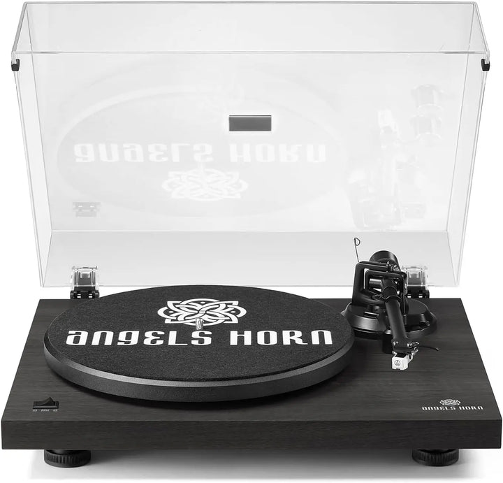 AngelsHornExperience Quality Sound with our Vintage Wooden Bluetooth Turntable