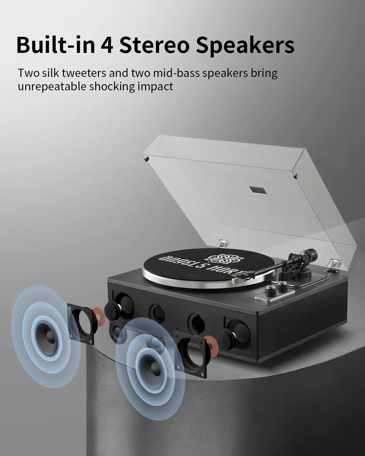 Mobiletto Porta Dischi In Vinile Con Ripiano Per Amplificatore | Lagom Studio - Foto 4