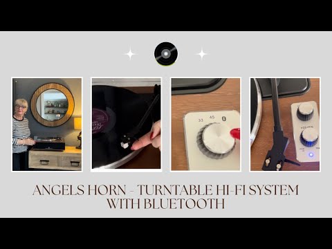 Angels Horn H019 Hi-Fi Bluetooth Turntable with Built-in Speakers vintage record player