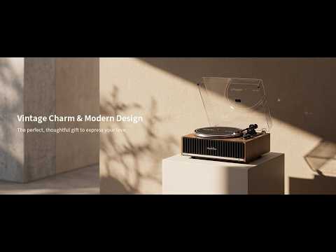 Angels Horn AH X200 Turntable Hi-Fi System with Built-in Speakers &amp; Bluetooth
