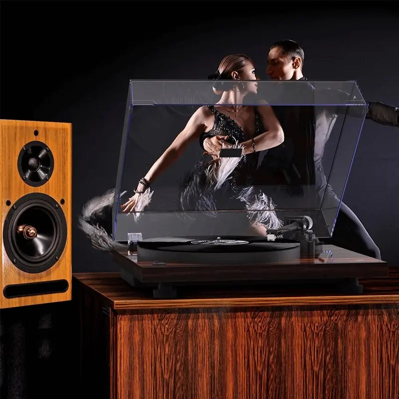 ANGELS HORN H002-BK Record Player Vintage Vinyl Turntable (Mahogany) - AngelsHorn
