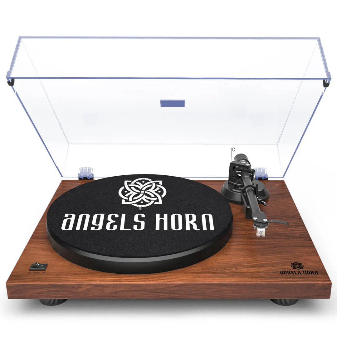 ANGELS HORN H002-OR Record Player Vintage Vinyl Turntable (Walnut) - AngelsHorn